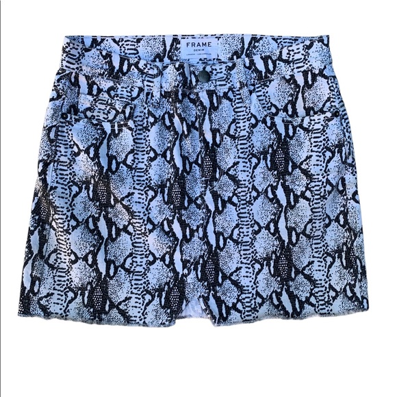 Frame Denim Python Print Mini Skirt - Picture 2 of 6